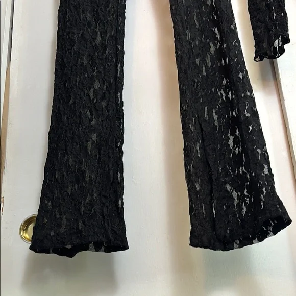 ZARA Black Lace Bodysuit and Pants Set - Picture 7 of 9